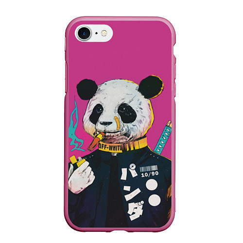 Чехол iPhone 7/8 матовый Off-White for Panda / 3D-Малиновый – фото 1