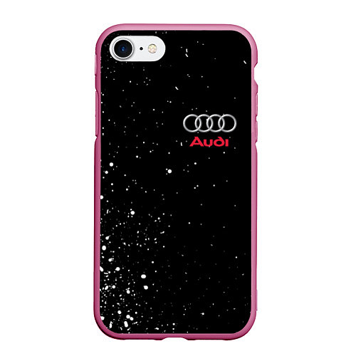 Чехол iPhone 7/8 матовый AUDI / 3D-Малиновый – фото 1