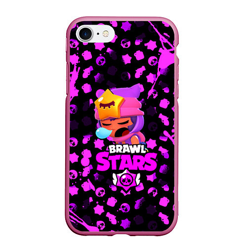 Чехол iPhone 7/8 матовый BRAWL STARS SANDY / 3D-Малиновый – фото 1