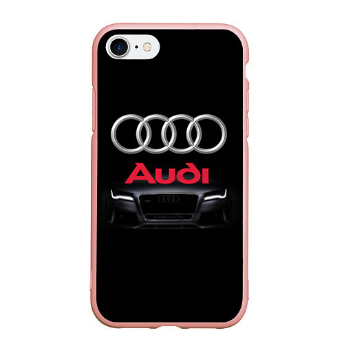 Чехол iPhone 7/8 матовый AUDI / 3D-Светло-розовый – фото 1