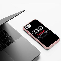 Чехол iPhone 7/8 матовый AUDI, цвет: 3D-светло-розовый — фото 2