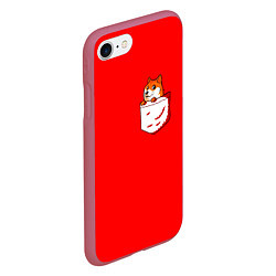 Чехол iPhone 7/8 матовый Карманный Doge, цвет: 3D-малиновый — фото 2