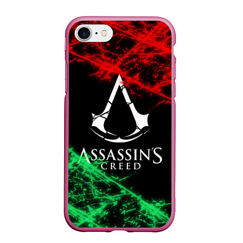 Чехол iPhone 7/8 матовый Assassin’s Creed: Red & Green / 3D-Малиновый – фото 1