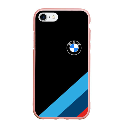 Чехол iPhone 7/8 матовый BMW / 3D-Светло-розовый – фото 1
