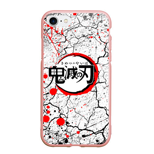 Чехол iPhone 7/8 матовый KIMETSU NO YAIBA / 3D-Светло-розовый – фото 1