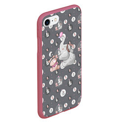 Чехол iPhone 7/8 матовый Слоник, цвет: 3D-малиновый — фото 2