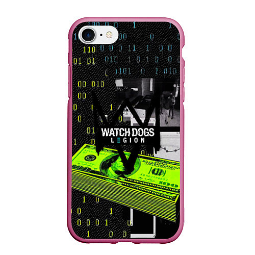 Чехол iPhone 7/8 матовый WATCH DOGS:LEGION / 3D-Малиновый – фото 1