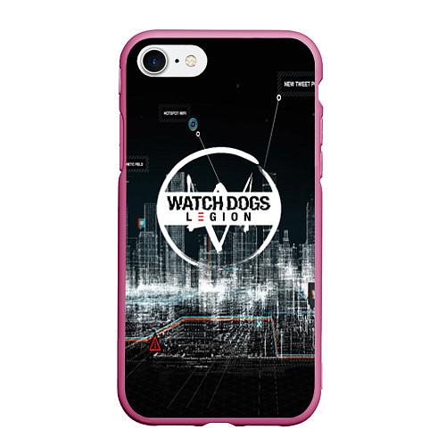 Чехол iPhone 7/8 матовый WATCH DOGS:LEGION / 3D-Малиновый – фото 1