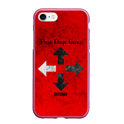 Чехол iPhone 7/8 матовый Three Days Grace, цвет: 3D-малиновый