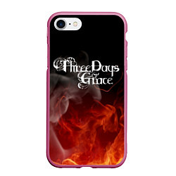 Чехол iPhone 7/8 матовый Three Days Grace, цвет: 3D-малиновый