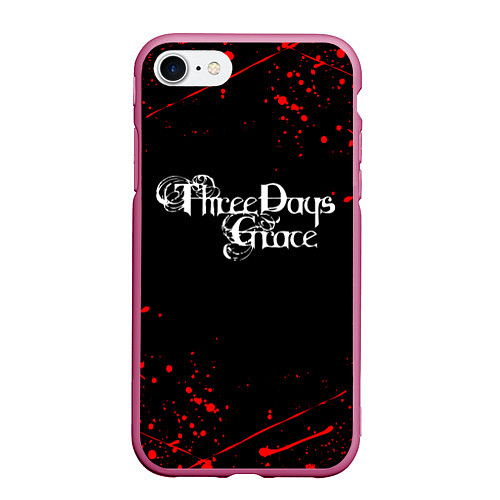 Чехол iPhone 7/8 матовый Three Days Grace / 3D-Малиновый – фото 1