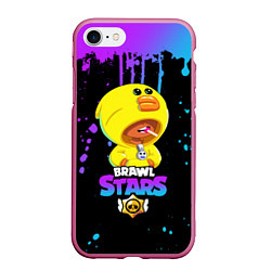 Чехол iPhone 7/8 матовый Brawl Stars Sally Leon, цвет: 3D-малиновый