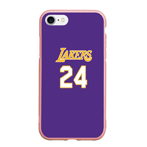 Чехол iPhone 7/8 матовый Los Angeles Lakers Kobe Brya / 3D-Светло-розовый – фото 1