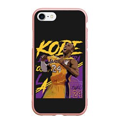 Чехол iPhone 7/8 матовый Kobe Bryant, цвет: 3D-светло-розовый