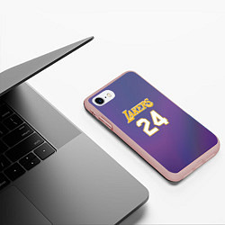 Чехол iPhone 7/8 матовый Los Angeles Lakers Kobe Brya, цвет: 3D-светло-розовый — фото 2