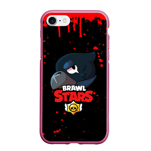 Чехол iPhone 7/8 матовый BRAWL STARS CROW / 3D-Малиновый – фото 1