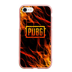 Чехол iPhone 7/8 матовый PUBG, цвет: 3D-светло-розовый