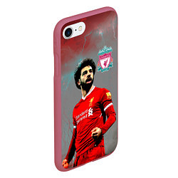 Чехол iPhone 7/8 матовый Mohamed Salah, цвет: 3D-малиновый — фото 2