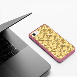 Чехол iPhone 7/8 матовый Камуфляж: пустынный, цвет: 3D-малиновый — фото 2