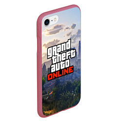 Чехол iPhone 7/8 матовый GTA ONLINE, цвет: 3D-малиновый — фото 2