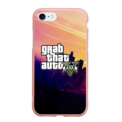 Чехол iPhone 7/8 матовый GTA 5 / 3D-Светло-розовый – фото 1