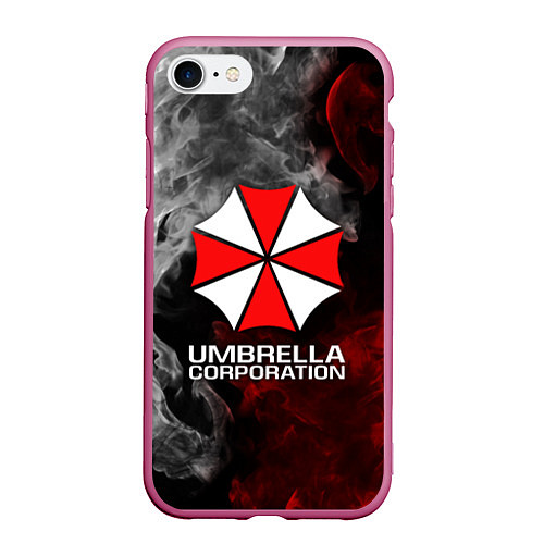 Чехол iPhone 7/8 матовый UMBRELLA CORP / 3D-Малиновый – фото 1