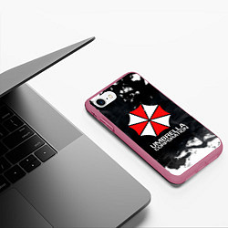 Чехол iPhone 7/8 матовый UMBRELLA CORP, цвет: 3D-малиновый — фото 2