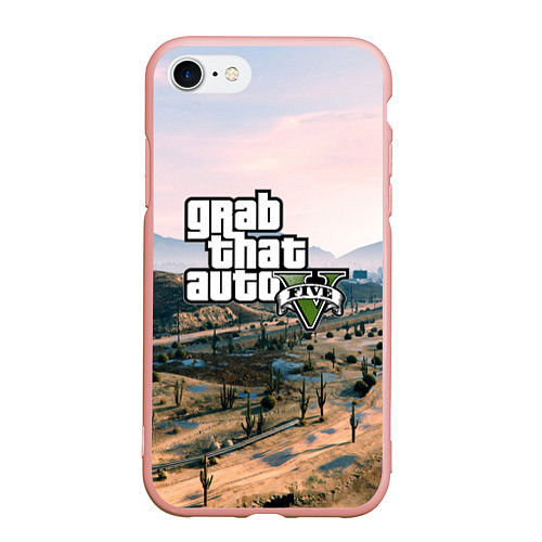 Чехол iPhone 7/8 матовый Grand Theft Auto 5 / 3D-Светло-розовый – фото 1