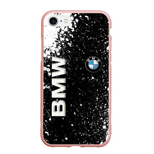 Чехол iPhone 7/8 матовый BMW / 3D-Светло-розовый – фото 1