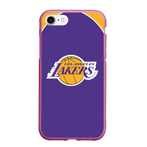 Чехол iPhone 7/8 матовый LA LAKERS / 3D-Малиновый – фото 1