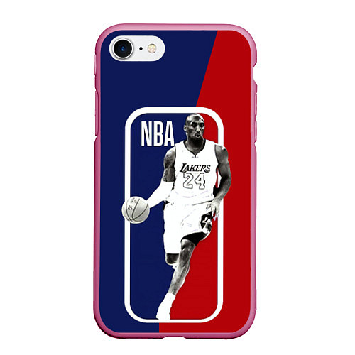 Чехол iPhone 7/8 матовый NBA Kobe Bryant / 3D-Малиновый – фото 1