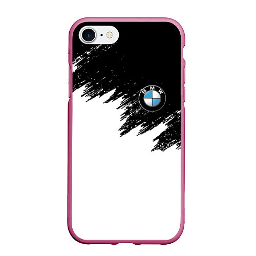 Чехол iPhone 7/8 матовый BMW / 3D-Малиновый – фото 1