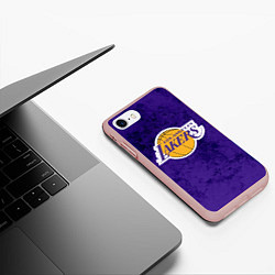 Чехол iPhone 7/8 матовый LA LAKERS, цвет: 3D-светло-розовый — фото 2