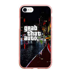 Чехол iPhone 7/8 матовый Grand Theft Auto V, цвет: 3D-светло-розовый