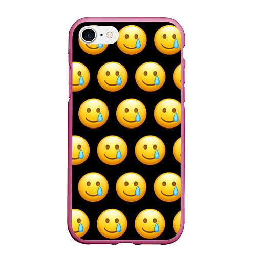 Чехол iPhone 7/8 матовый New Emoji / 3D-Малиновый – фото 1