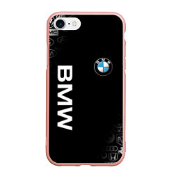 Чехол iPhone 7/8 матовый BMW, цвет: 3D-светло-розовый