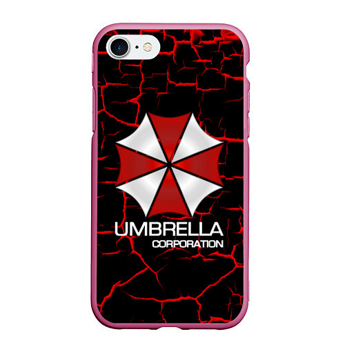 Чехол iPhone 7/8 матовый UMBRELLA CORP / 3D-Малиновый – фото 1