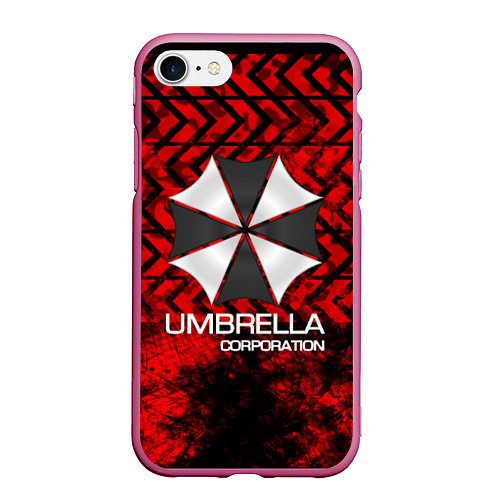 Чехол iPhone 7/8 матовый UMBRELLA CORP / 3D-Малиновый – фото 1