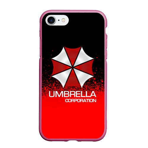 Чехол iPhone 7/8 матовый UMBRELLA CORP / 3D-Малиновый – фото 1