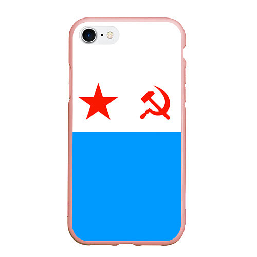 Чехол iPhone 7/8 матовый ВМФ СССР / 3D-Светло-розовый – фото 1
