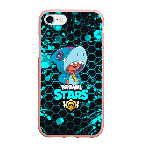 Чехол iPhone 7/8 матовый BRAWL STARS LEON / 3D-Светло-розовый – фото 1