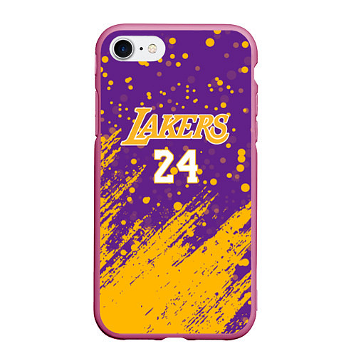 Чехол iPhone 7/8 матовый KOBE BRYANT / 3D-Малиновый – фото 1