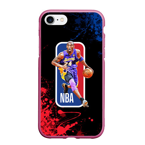 Чехол iPhone 7/8 матовый KOBE BRYANT / 3D-Малиновый – фото 1