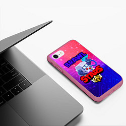 Чехол iPhone 7/8 матовый Brawl Stars 8 BIT, цвет: 3D-малиновый — фото 2