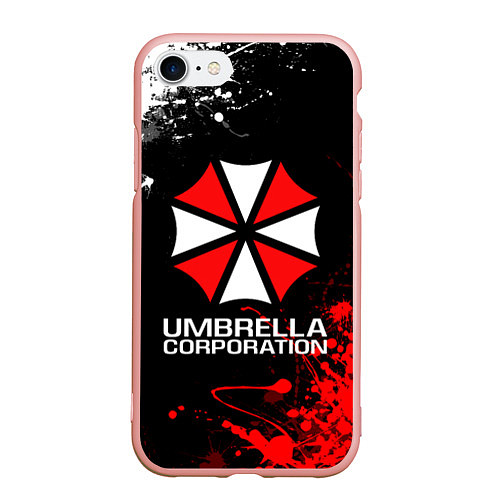 Чехол iPhone 7/8 матовый UMBRELLA CORPORATION / 3D-Светло-розовый – фото 1