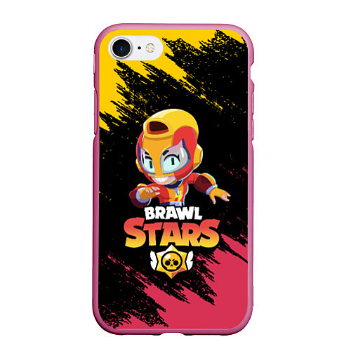 Чехол iPhone 7/8 матовый BRAWL STARS MAX / 3D-Малиновый – фото 1