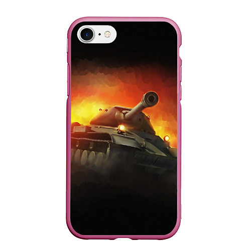 Чехол iPhone 7/8 матовый Tank / 3D-Малиновый – фото 1
