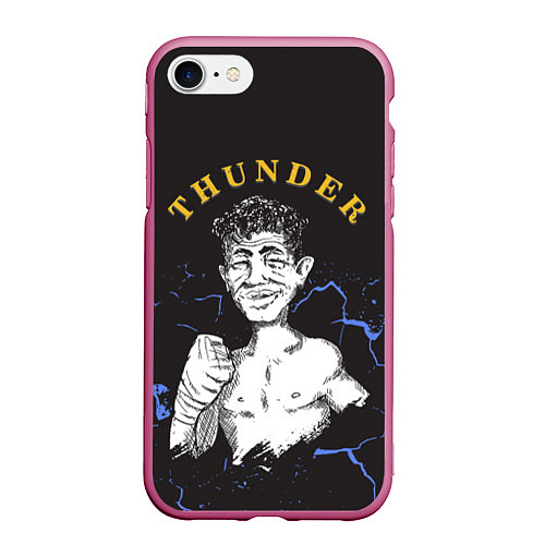 Чехол iPhone 7/8 матовый Thunder / 3D-Малиновый – фото 1