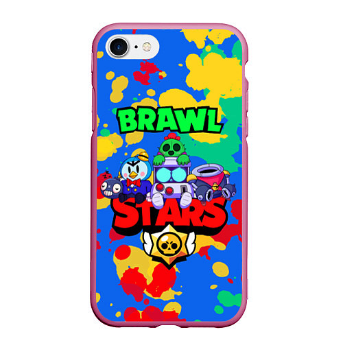 Чехол iPhone 7/8 матовый BRAWL STARS 2020 / 3D-Малиновый – фото 1