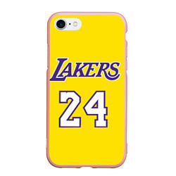 Чехол iPhone 7/8 матовый Kobe Bryant 24, цвет: 3D-светло-розовый